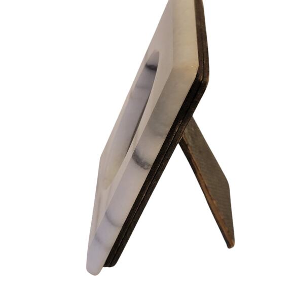 Vintage Marble Photo Frame Oval 4x3 Stone 1980s Mid Century Decor - Picture 8 of 10